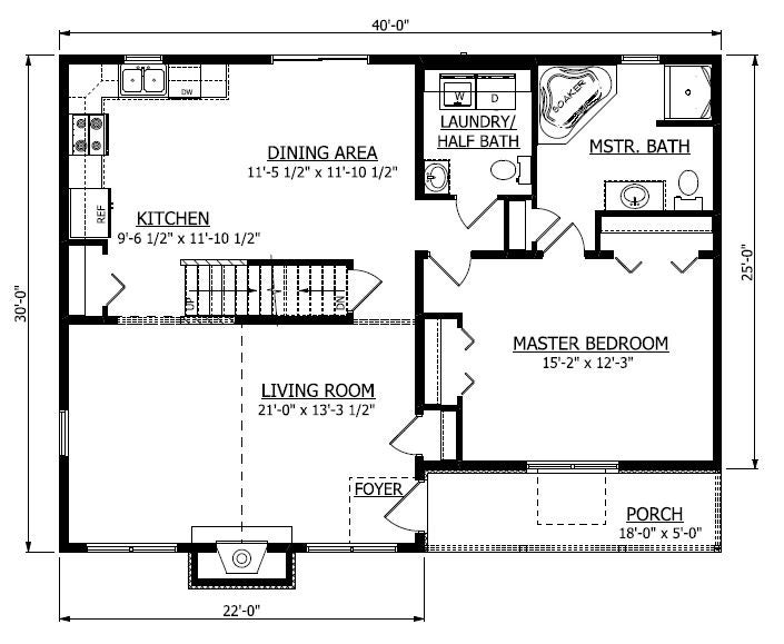First Floor. Blossburg 1 Home with 3 Bedrooms