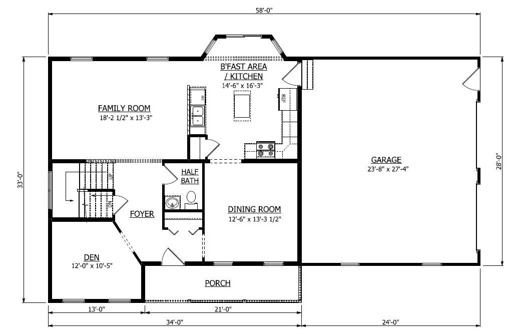 First Floor. Bradford New Home Floor Plan