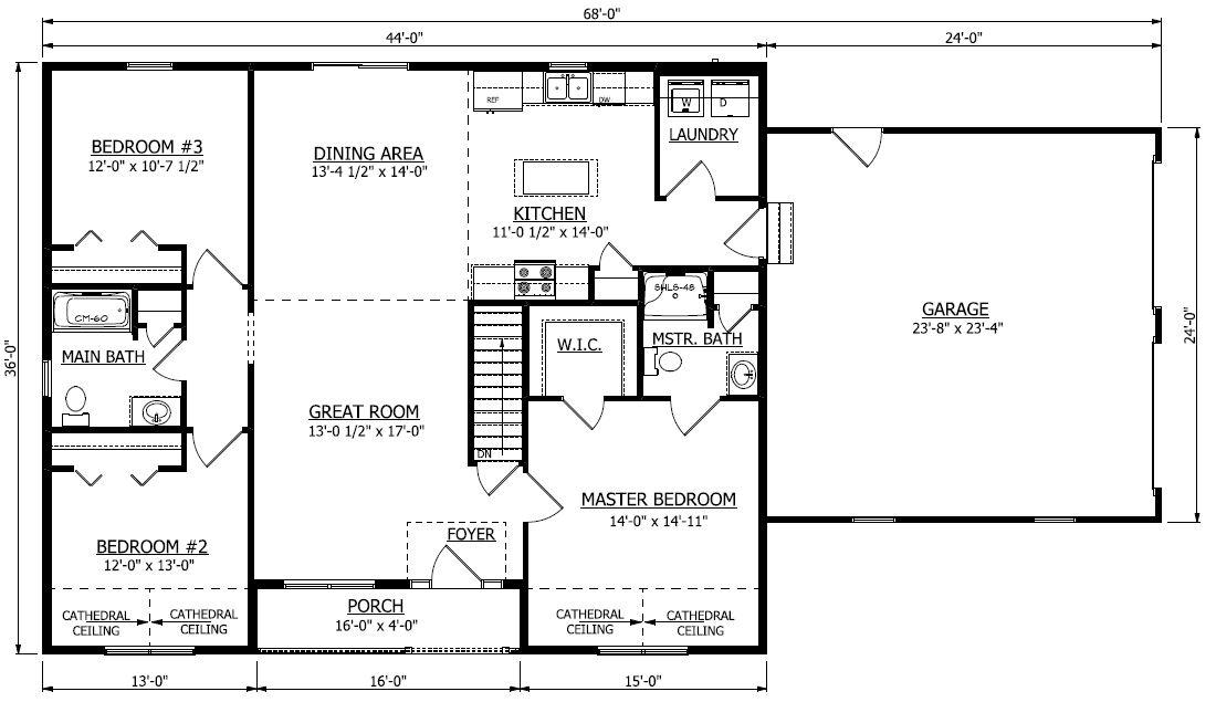 First Floor. 1,520sf New Home