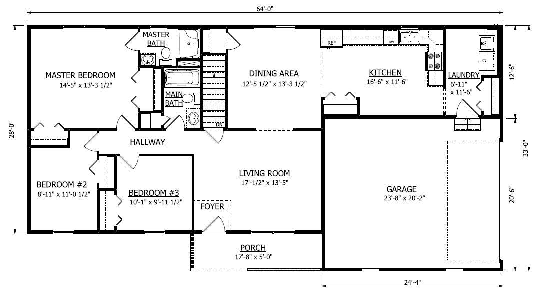 First Floor. Cornell 1 Home with 3 Bedrooms