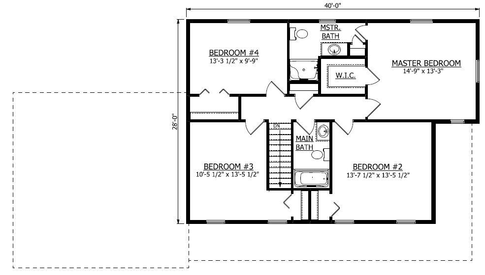 Second floor. Jackson 1 Home with 4 Bedrooms