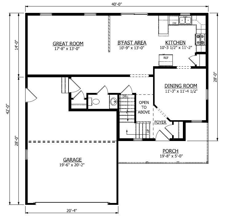 First Floor. Madison Home with 3 Bedrooms