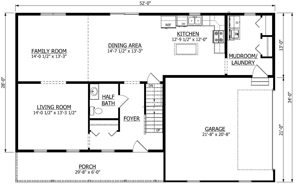 First Floor. 1,966sf New Home