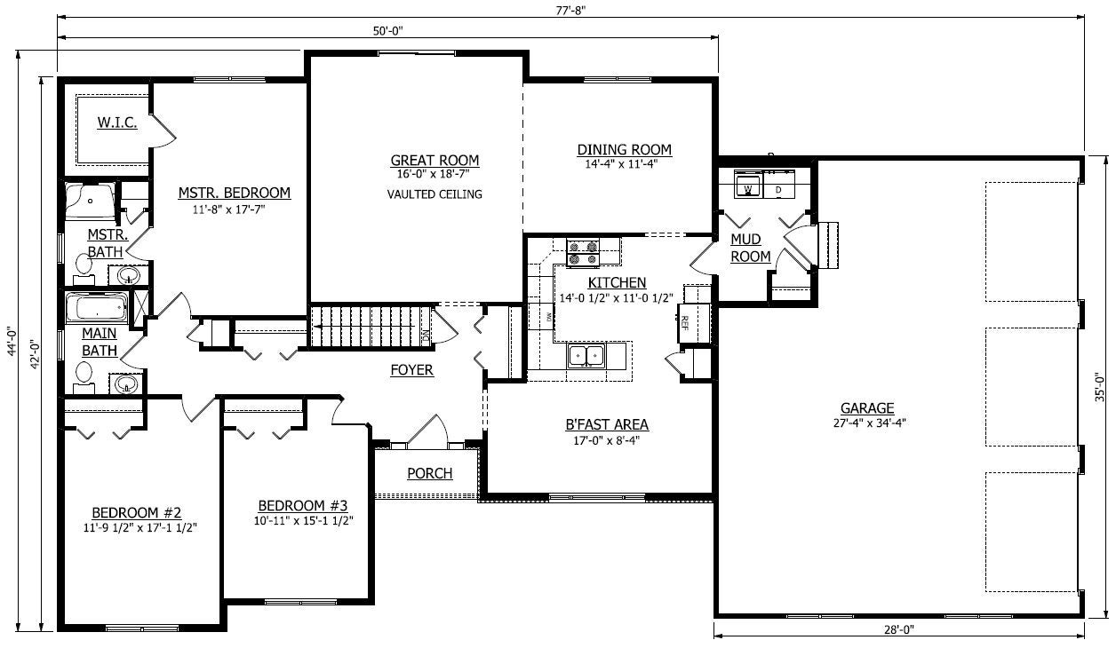 First Floor. Morehart New Home Floor Plan