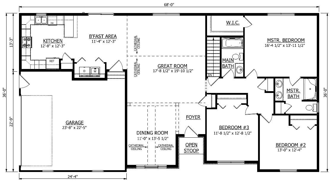 First Floor. 1,834sf New Home
