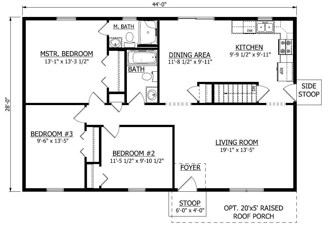 First Floor. 1,232sf New Home