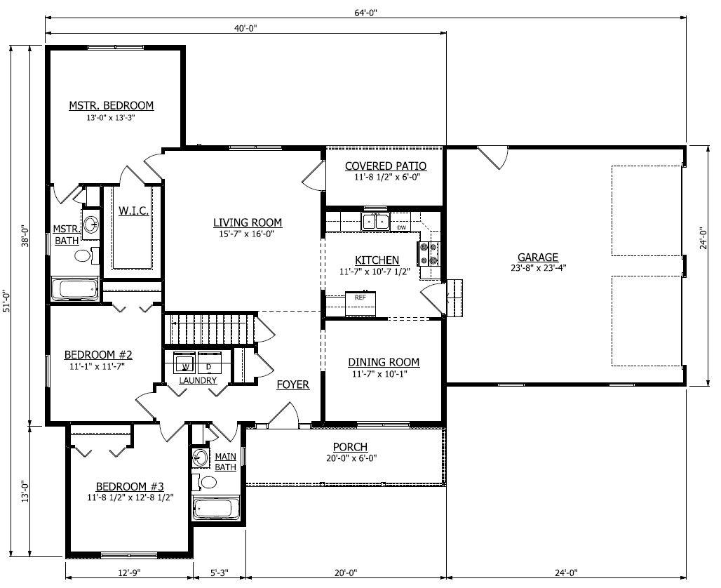 First Floor. 1,406sf New Home