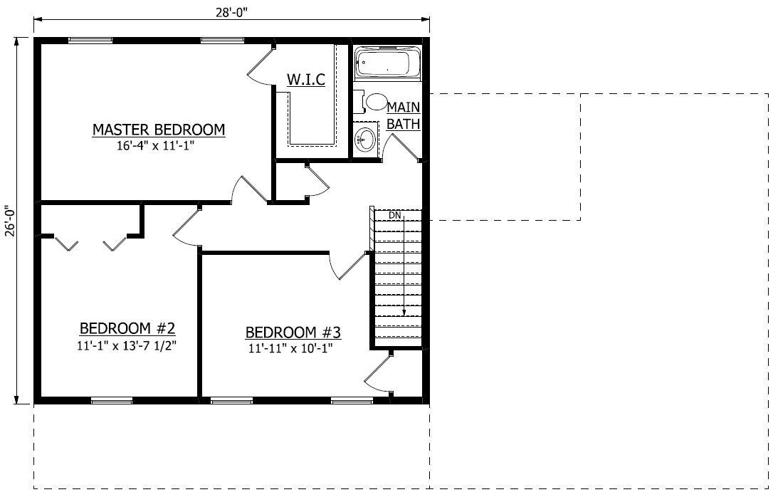 Second Floor. Taylor Home with 3 Bedrooms