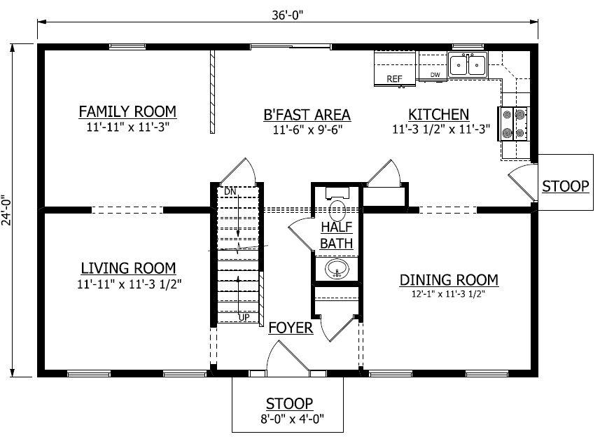 First Floor. 1,728sf New Home