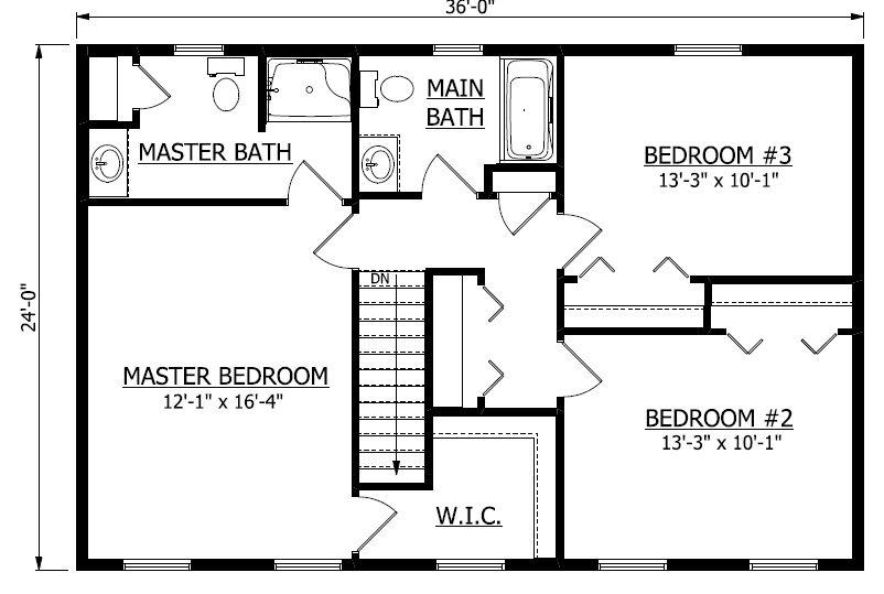 Second Floor. Washington 1 Home with 3 Bedrooms
