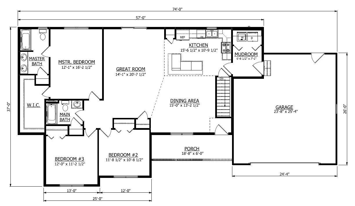 First Floor. 1,609sf New Home