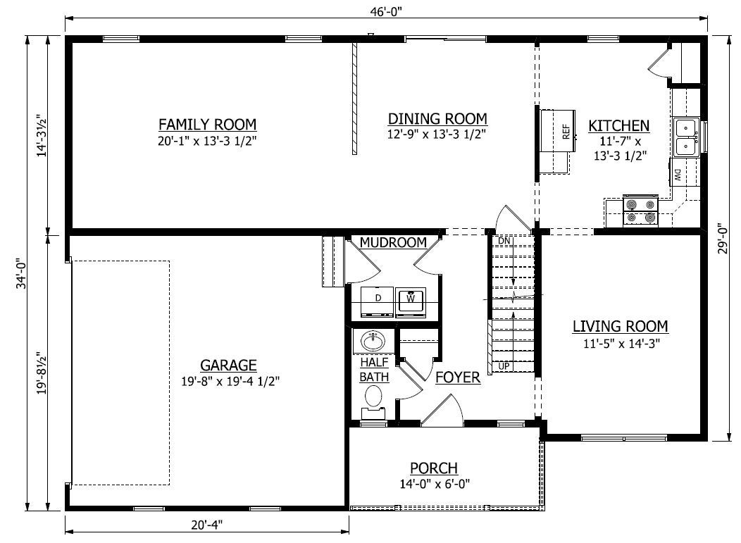 First Floor. 1,770sf New Home