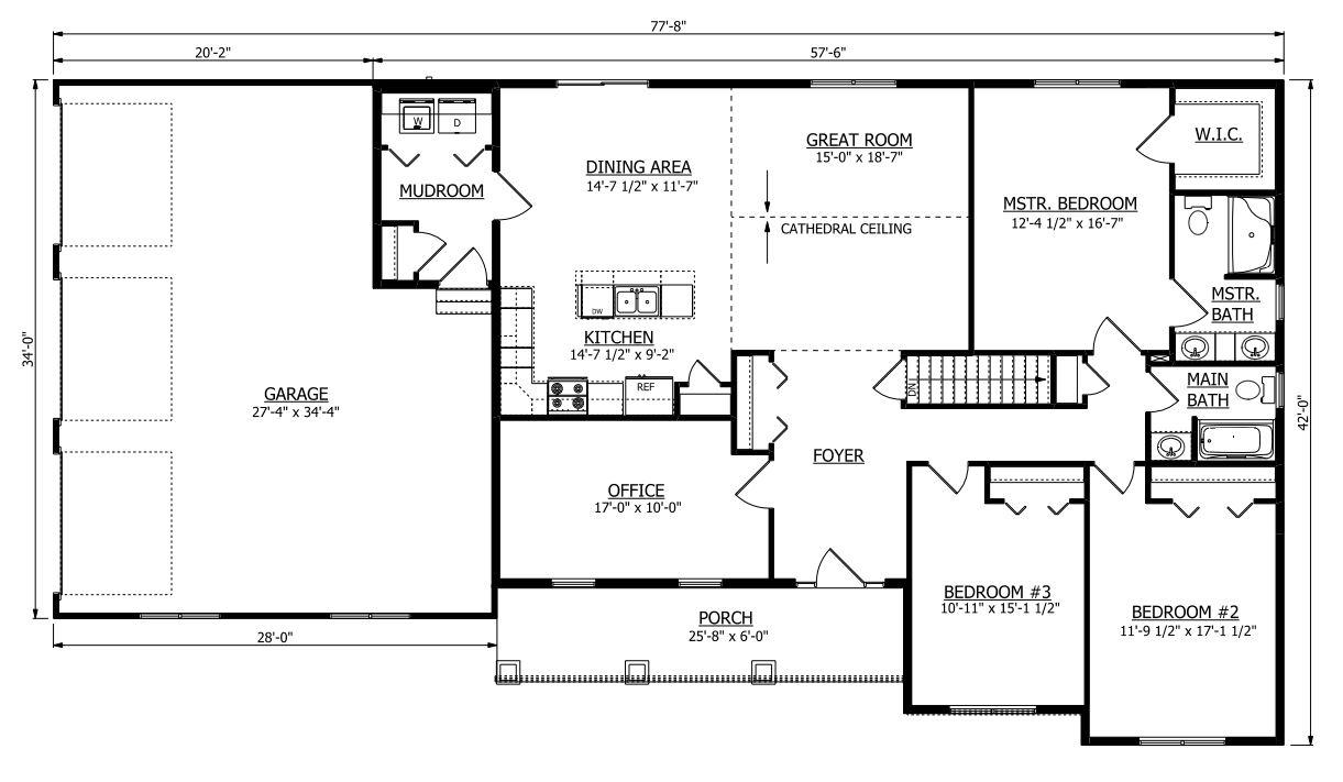 First Floor. Morehart Craftsman New Home Floor Plan